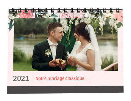 Impression de calendrier photo classique de mariage